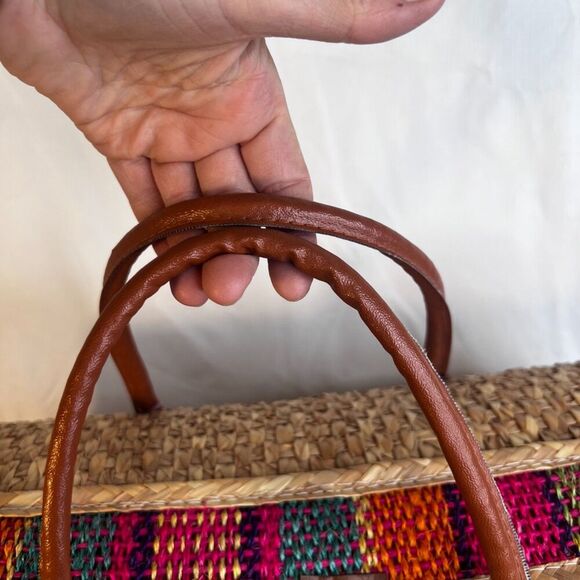 Tote Market Arm Bag Purse Large Woven Colorful Raffia Straw Beach Picnic Boho - Picture 3 of 12